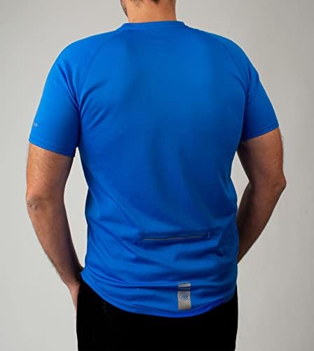 Аеро Техника висока машка технологија за велосипедизам - маица за велосипедизам со перформанси со џеб