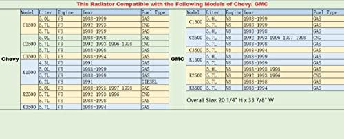 Egincooler 4 Ред Јадро Радијатор За 1988-1999 Chevy/GMC P30 C/K1500 2500 3500 P3500 Приградски Блејзер 5.0 L 5.7 L V8 4.3 L V6 Алуминиумски