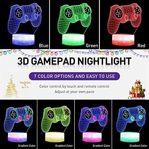EXOOHOUO 5 обрасци Еднорог ноќно светло+GamePad Подарок за деца, 7 Промена на бои и далечински и паметен допир, подарок за