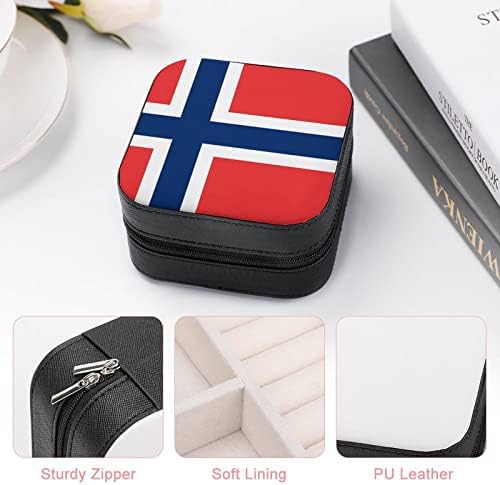 Знаме На Норвешка Премиум Патување За Жени Мала Кутија За Накит Ѓердан Прстен За Складирање Организатор Мини Витрина