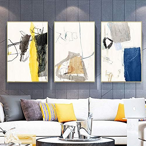 Тиксл нордиски минималистички стил Апстрактна жолта и црна кристална порцеланска слика Персонализирана лесна луксузна спална