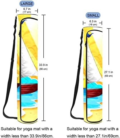 Јога торба со мат со прилагодлива лента за рамо со целосна зип-мат торба за жени плови и плажа, 6,7х33.9in/17x86 см