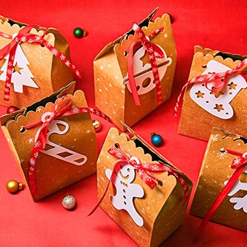 Кутии За Бонбони ЗА Подароци ЛИОБО Пакет од 6 Кутии За Пакување Божиќни Држачи За Чоколади Пакет За Колачиња За Бонбони Чоколадо