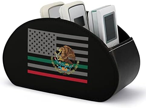 Американско мексико знаме PU кожа далечински управувач на држачот за држачи за складирање на кутија за складирање со 5 оддели
