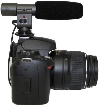 Микрофон со пушка за видео кондензатор Polaroid Pro за Pentax K-01, K-30, K-X, K-7, K-5, K-R, 645D, K20D, K200D, K2000, K10D, K2000, K1000,