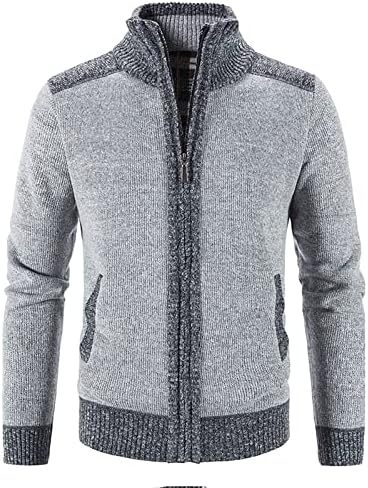 Ymosrh Менс модни јакни есенски зимски џемпер џемпер стојат јака кардиган врвови џемпер блуза палто јакни
