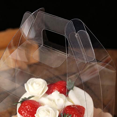 10 парчиња Чисти Кутии За Торта Превозникот Пакување за 3/4 Инчен Торта Транспарентна Кутија За Подароци Пластични Кутии За Бонбони За Кекси Преносни Контејнери За Е