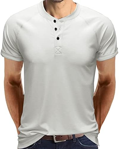 Zddo Mens краток ракав Хенли кошули лето тенок вклопување во случај на вратот на вратот на врвовите на атлетските тренинзи спортски
