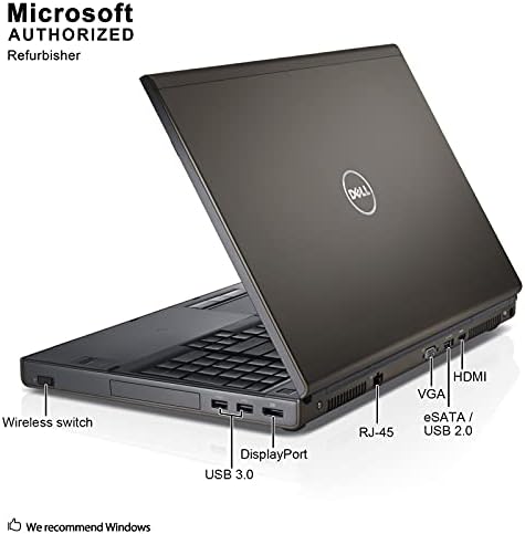 Dell Прецизност M4800 15.6 ИНЧЕН Лаптоп, Intel CORE I5-4310M 2.7 GHZ, 16G DDR3, 256G SSD, DVDRW, VGA, DP, HDMI, Windows 10 Pro 64 Битен