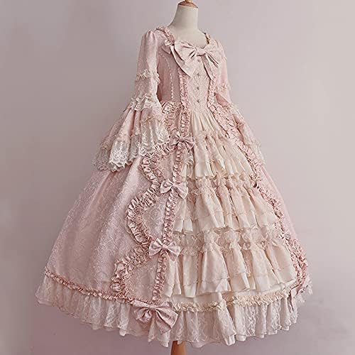 Womenl Гроздобер фустан готски торта фустан чипка што се судира фустан униформа костум костум костуми костуми принцеза фустан