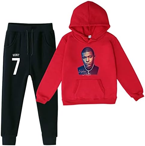 Zapion Kids Kylian Mbappe Happed Trankersuit Pullover и џемпери 2 парчиња случајни џемпери поставени за момчиња