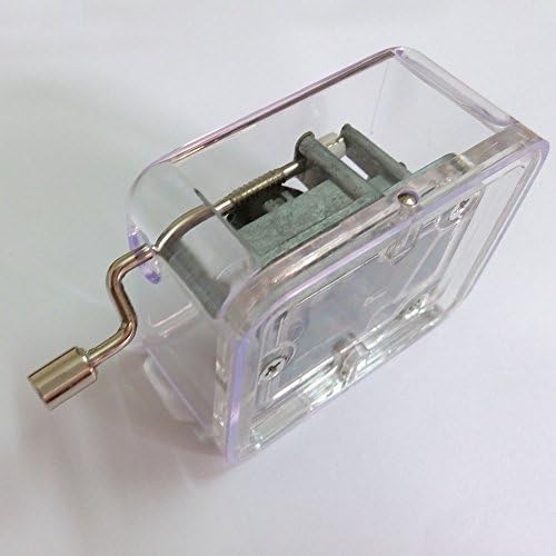 Пластична музичка кутија со рачно рачно со движење со сребро, ода до радост, транспарентен