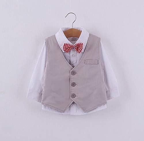 Stylesilove бебе дете момче формално носење кошула, елек и панталони 3-парчиња облека