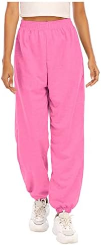 lcepcy женски високи еластични половини џемпери, скријте ги масните панталони со џогерски панталони, панталони за вежбање на удобност за пролетно розово