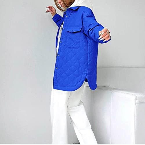 Twgone женски палто моден моден долг ракав ромб цврста боја задебелена копче надворешна облека за бомбардери за бомбардери