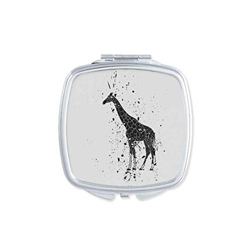 Girирафа цртан филм животинско сиво огледало преносен компактен џеб шминка двострано стакло