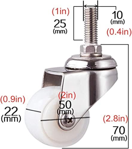 Морис тркалца Со Навој Матични Тркала М10х25мм, Тркала За Замена На Мебел, Количка За Тркала Со Мала Количка 360 Степени Вртливи Тркала