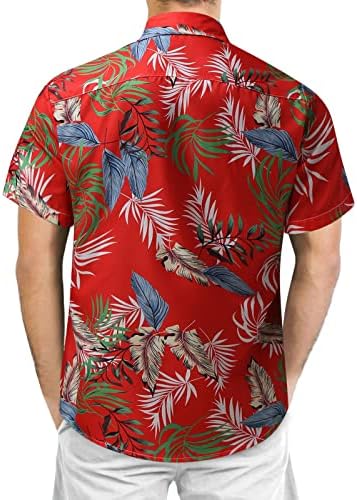 XXBR Менс Хавајски кошули Кратки ракави Тропски печатено копче надолу за гроздобер врвови летен одмор, обичај кошула за риболов