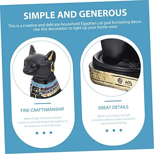 Yarnow Car Decor god Декоративен десктоп за мачки десктоп за колекционерски подарок на фигурина црно домаќинство занаетчиски митологија