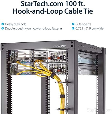 Startech.com 100ft. Ролна за кука и јамка - Врски за еднократно кабел за еднократна големина - Табела за прицврстување на индустриска