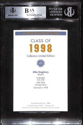 193 Мајк Синглетари-1989 Гол Линија Хоф Фудбалски Картички Оценет Бгс Авто-Автограм Фудбалски Топки