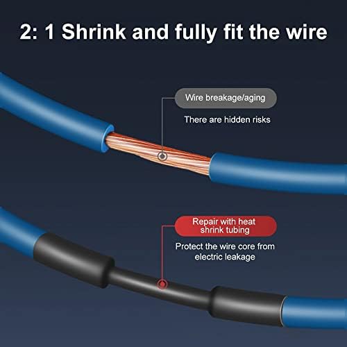 150 парчиња Цевка За Топлинско Собирање 2: 1 Терморезистентен Комплет За Завиткување Со Топлинско Смалување Избрана Жица Кабелска Изолација