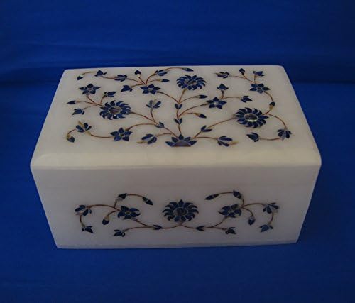 Занаетчиски лаптис лазули кутија за накит со рачно изработени подароци декор (големина: 6
