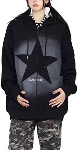 Елфик Еден Starвезда Худи Преголема графичка гроздобер унисекс улична облека естетска маичка со печатена кошула со аспиратор