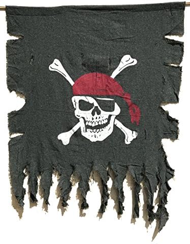 Langxun Голема Големина 3ft x 2.5 стапки Ретро И Издржано ленено Пиратско Знаме За Украси За Ноќта На Вештерките, Пиратска Забава, Декор За