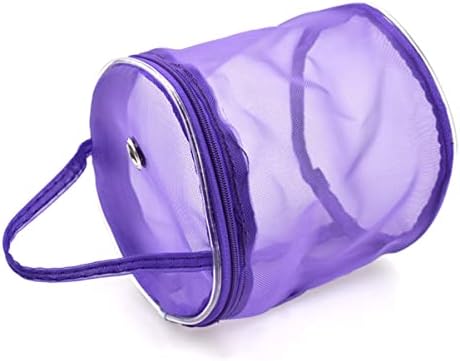SEWACC Trave Tote Торби Рачки Топки Организатор Случај Патент Волна Торба Мала Плетење Мрежа Виолетова Со Игли Преносни Додатоци Држач