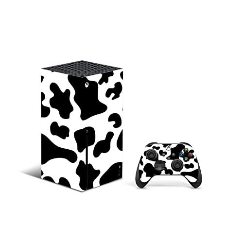 ZOOMHITSKINS Компатибилен За Xbox Серија X Кожа, Серија X Покритие На Кожата, Крава Бела Млечна Фарма Млеко Kawaii Симпатична, Издржлив