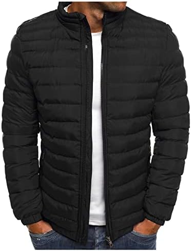 Машки палто, плус големина со долги ракави со долги ракави мажи кои се трендираат активен зимски високо вратот на вратот нагоре