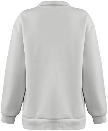 Четвртина Поштенски Пуловер Жени, Преголеми Дуксери И2к Блузи Кошули Со Долги Ракави Празнични Модни Секојдневни Дуксери Маици
