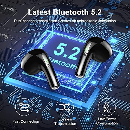 BrainyTrade Bluetooth Слушалки V5. 3 Безжични Слушалки 48 Часа Траење На Батеријата со Безжично Полнење случај &засилувач; LED Длабоко БАС IPX6