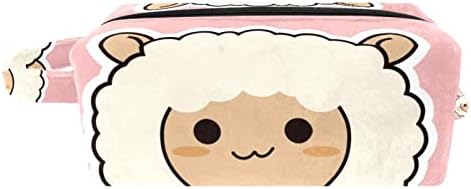 Тбуобт Торба За Шминка Патување Козметичка Торбичка Торбичка Чанта Чанта Со Патент, цртан филм од овчо животно