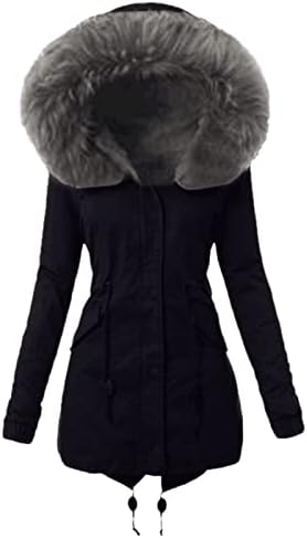 Зимска школа Елегантна надворешна облека за жени долго ракави со долги ракави со џебови со качулка со качулка, јакна од ветровит, цврста цврста цврста