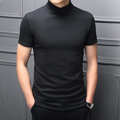 Jeatha Mens Mock Turtleneck Pullover T-Shirt Top Short Christ Shord Slown Shirtshirt Base Layer Londshirt