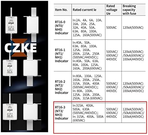 BneguV RT16-3 NT3 FUSE LINK Брз Брз удар Керамика 3150A 400A 500A 630A 800A систем за заштита на системот за заштита на системот за заштита