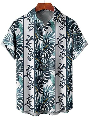 XXBR машки обични хавајски кошули кратки ракави цветни лисја за печатење копче надолу кошула лето опуштено вклопување на врвовите