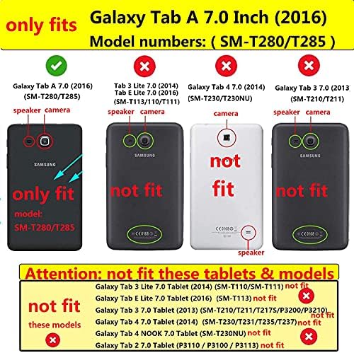 Uucovers за Samsung Galaxy Tab A 7.0 инчен таблет Case SM-T280/T285 со џебови на држачи за молив, мулти-агол за гледање, PU кожа шок-шок-шок-обвивка