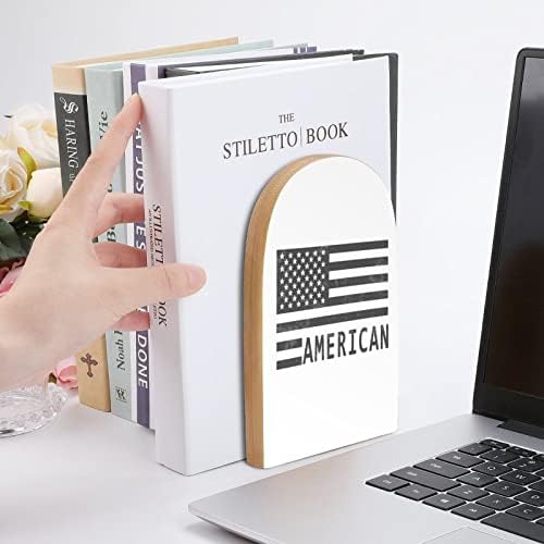 Црно Американско Знаме Сликарство Дрво Книга Декоративни Не-Пропадна Книга Крај 1 Пар 7х5 Инчи