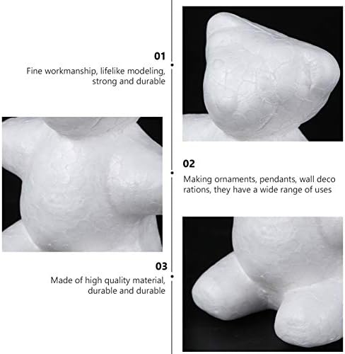 Kesyoo свадбени украси свадба декор 5 парчиња полистирен пена мечка облици калапи занаетчиски топчиња од пена цветни аранжмани DIY занаетчиски украси 11 см бел декор св?