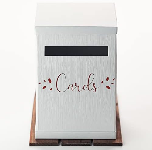 Хејли Чери - Бела кутија за картички за подароци со дизајн на розово злато фолија - голем 8,7 x 8,7 x 12,8 - приеми за венчавки,