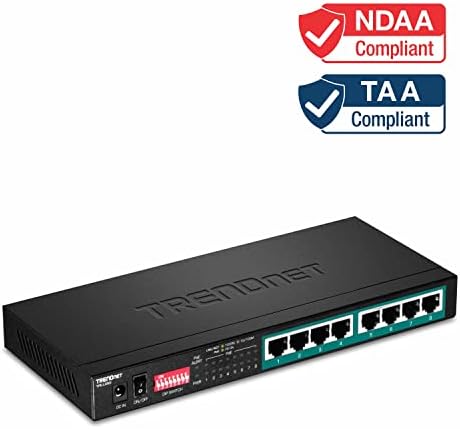 Trendnet 8-порта Gigabit Long Range PoE+ Switch, TPE-LG80, 65W POE буџет, Ethernet/мрежен прекинувач, POE со долг дострел+ се протега до 200м, 16 Gbps капацитет за префрлување, заштита на животниот век