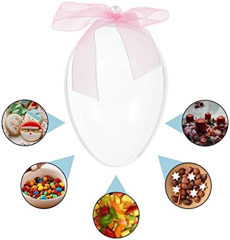 Амосфун 6 парчиња Велигденска Кутија За Бонбони Креативен Јасен Држач За Бонбони Во Форма На Јајце За Велигденска Забава