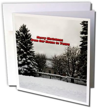 3дроуз Среќен Божиќ Од Нашата Куќа До Твое Во Честитка За Снег, 6 на 6 инчи