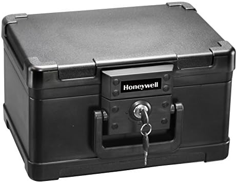 Honeywell Сефови &засилувач; Врата Брави 30 Минути Оган Безбедно Кутија Градите Со Рачка За Носење, Мали, 1101, 4.0 L, Црна