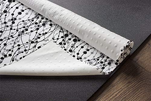 Ambesonne геометриски јога мат пешкир, монохроматски линии со точки украсен дизајн гроздобер осумдесетти инспирации, нелизгање