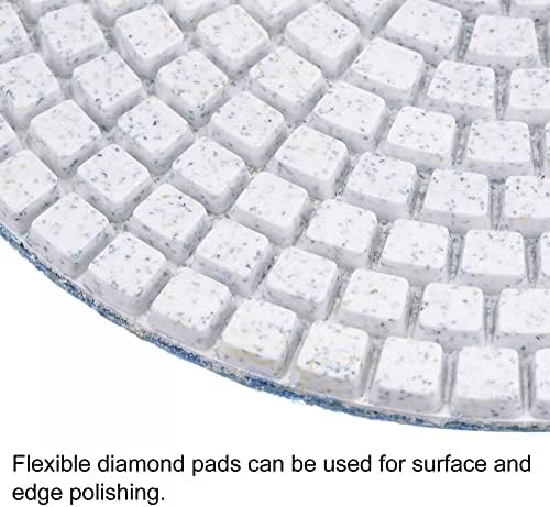 Подлога за полирање на дијамант Uxcell 5-инчи 50 решетки Влажно/суво мелење за камен бетонски мермер countertop подот 2 парчиња