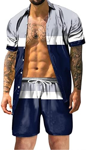 Менс летно модно слободно време на Хаваи, приморски одморен плажа дигитално 3Д печатење со кратки ракави кошули шорцеви машки костуми за мажи